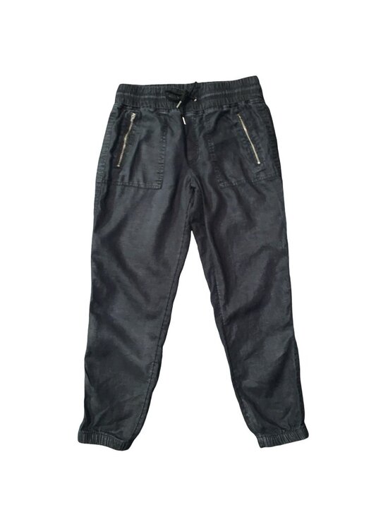 Athleta Pants - Athleta Women's Cabo Blue Linen Jogger Pants Pockets Zip Ankle Size 6 Athleisure